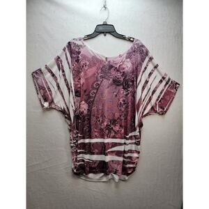 Bellezza Pullover Pullover Floral Blouse, Size 1X